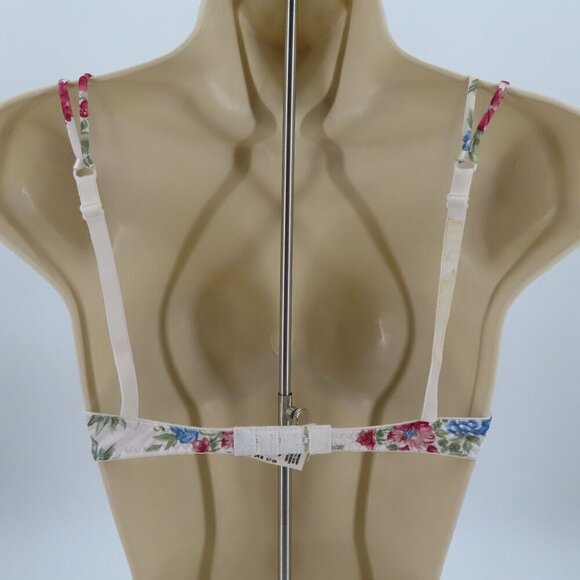VTG Jaclyn Smith 34B Bra Underwire Lace Trim Padded Floral Flower Print Women - Picture 6 of 15